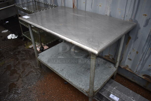 Stainless Steel Commercial Table w/ Metal Under Shelf. 48x30x34