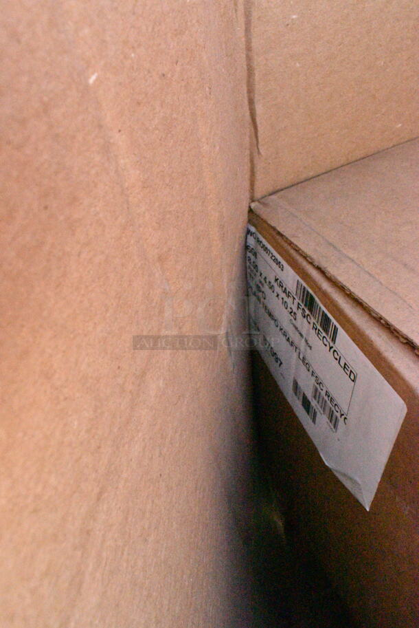 15 BRAND NEW Boxes Including 128HD8COMBO Choice Heavy Duty 8 oz. Microwavable Translucent Plastic Deli Container and Lid Combo Pack - 240/Case, 130CLFKSNH Choice Clear Heavy Weight Wrapped Plastic Cutlery Pack with Napkin - 500/Case, 760PCC16W Choice 16 oz. White Poly Paper Cold Cup, MC6610B Containers, 5001RT800N Lavex 8" Natural Kraft Hardwound Paper Towel, 50016C Choice 16 oz. Coffee Print Poly Paper Hot Cup - 1000/Case. 15 Times Your Bid!  - Image 9 of 12
