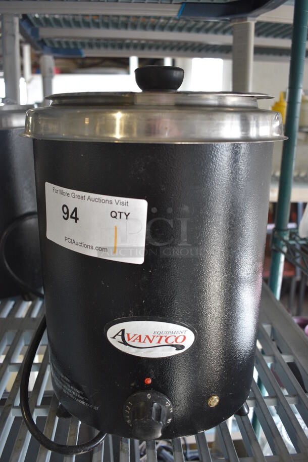 Avantco Model 177W300BK Stainless Steel Commercial Countertop Soup Kettle Food Warmer. 110 Volts, 1 Phase. 10x11x14. Tested and Working!