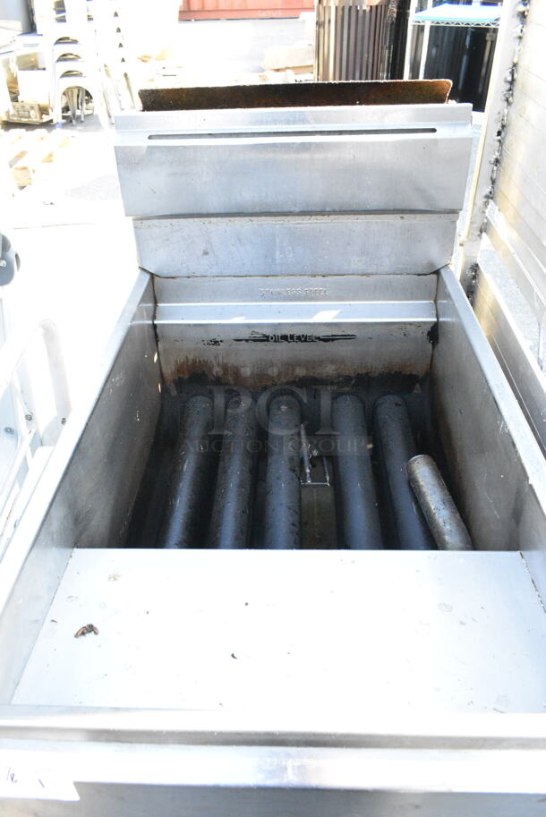 Imperial Stainless Steel Commercial Floor Style Gas Powered Deep Fat Fryer on Commercial Casters.  - Image 3 of 4