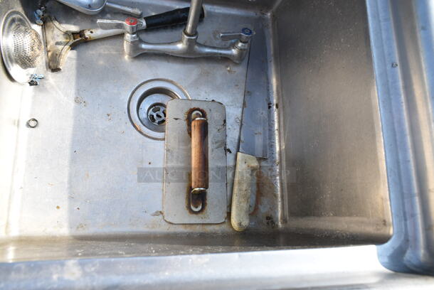 Stainless Steel Single Bay Sink w/ Faucet and Handles.  - Image 5 of 7