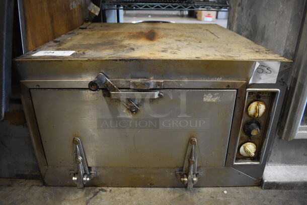 South Star Stainless Steel Commercial Countertop Single Deck Electric Powered Pizza Oven. 220 Volts. 27x33x16