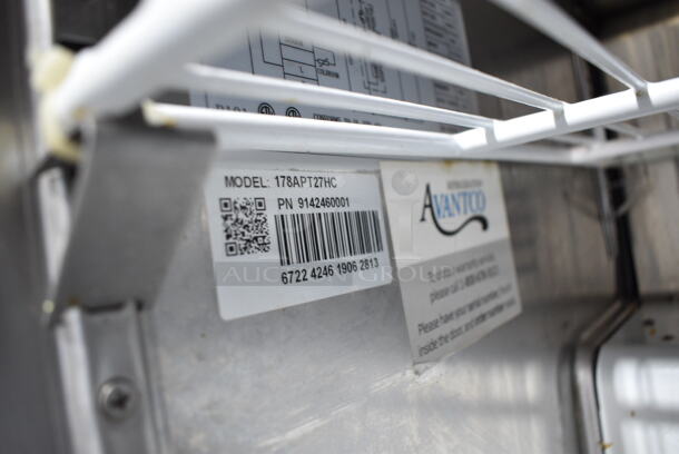 Avantco 178APT27HC Stainless Steel Commercial Sandwich Salad Prep Table Bain Marie Mega Top on Commercial Casters. 115 Volts, 1 Phase. Tested and Working! - Image 6 of 6
