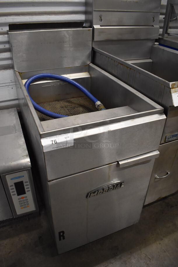 Imperial IFS-75 Stainless Steel Commercial Floor Style Natural Gas Powered 75 Pound Capacity Deep Fat Fryer. 175,000 BTU. 20x36x42 - Image 3 of 10