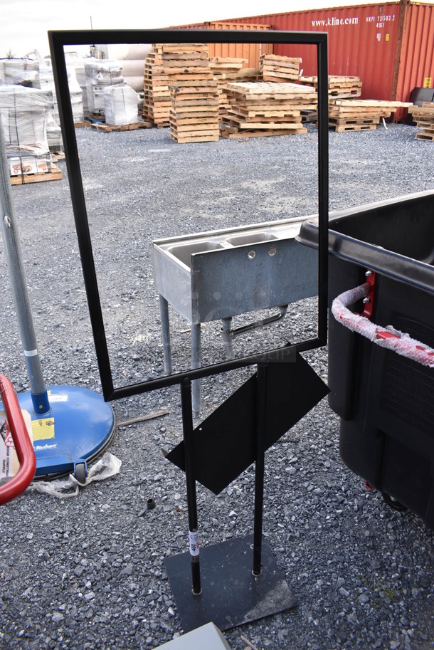 Black Metal Sign. 23.5x12x61 - Image 2 of 4