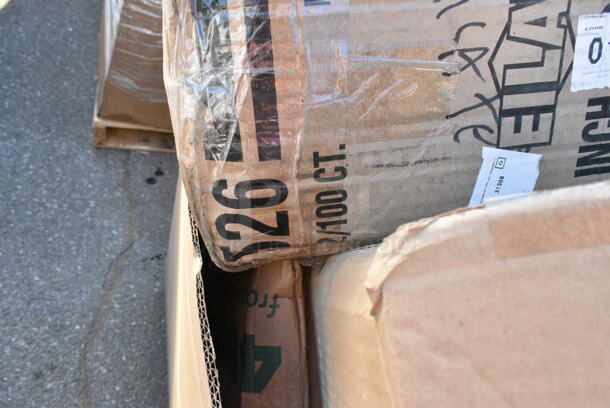 20 BRAND NEW Boxes Including 395TO9121 EcoChoice 9" x 12" x 3" Bagasse 1 Compartment Take-Out Container - 150/Case, 395TO993 EcoChoice 9" x 9" x 3" Compostable Sugarcane / Bagasse 3 Compartment Takeout Container - 200/Case. 20 Times Your Bid!  - Image 11 of 12