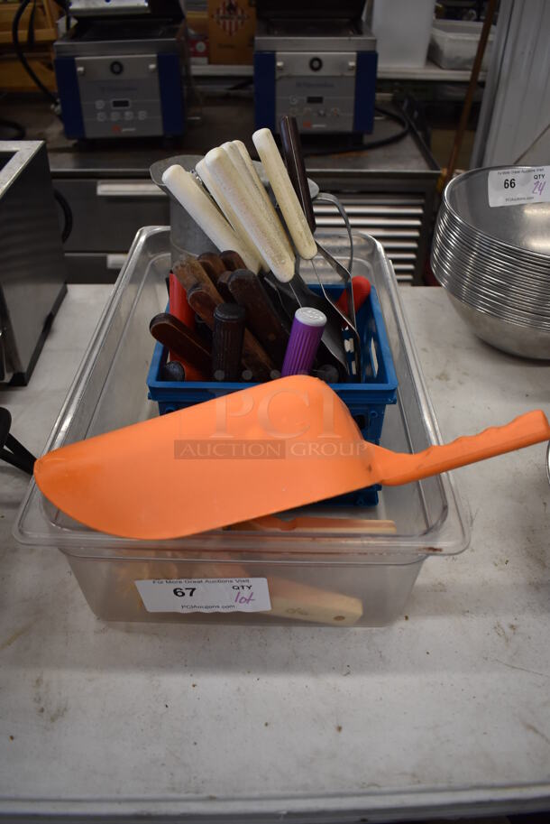 ALL ONE MONEY! Lot of Various Utensils Including Spatulas and Orange Ice Scoop