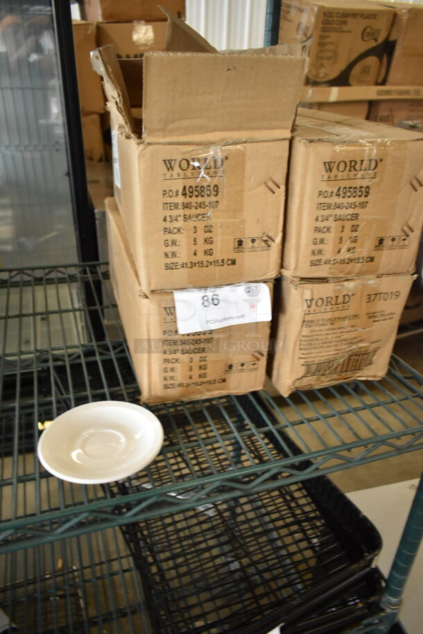 4 Boxes of 36 BRAND NEW! Libbey 840-245-107 Porcelana 4 3/4" Bright White Porcelain AD Saucer. 4 Times Your Bid! - Image 2 of 6