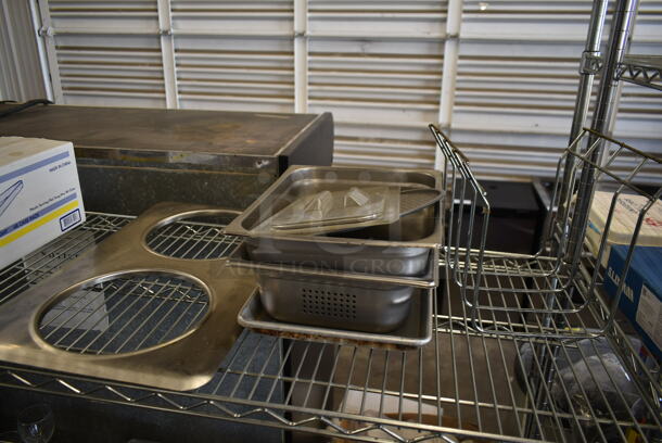ALL ONE MONEY! Lot of Various Items on Shelving Unit Including Glasses, Fry Baskets, Poly Lids. Does Not Include Shelving Unit.  - Image 5 of 11