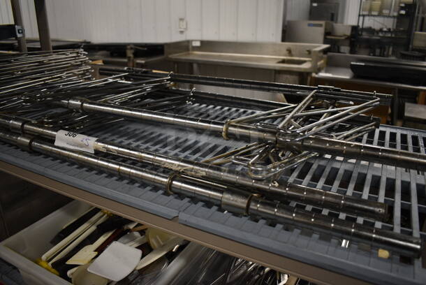ALL ONE MONEY! Lot of 5 Chrome Finish Poles w/ 2 Brackets Each. 1.5x17x34 - Image 4 of 4