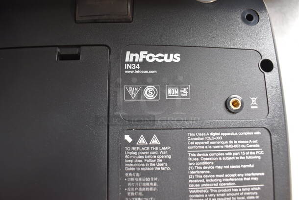 InFocus W340 Projector. 10.5x9x3 - Image 6 of 6