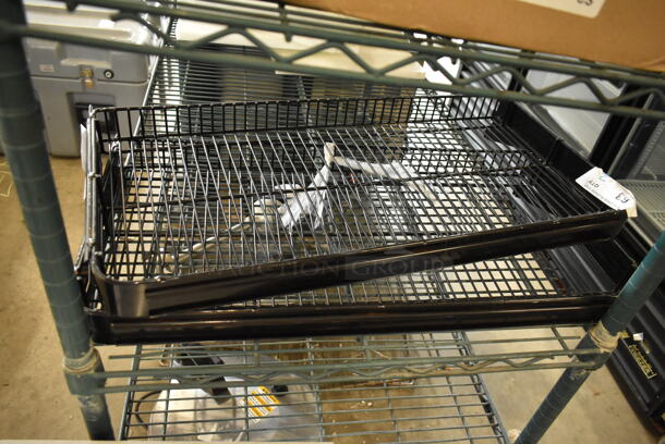 ALL ONE MONEY! Lot of 2 Black Wire Shelves to Rack. - Image 3 of 3
