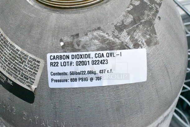 Metal Carbon Dioxide Tank. Buyer Must Pick Up - We Will Not Ship This Item. - Image 4 of 8