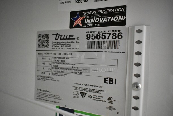 2019 True GDM-41SL-48-HC-LD ENERGY STAR Metal Commercial 2 Door Reach In Cooler Merchandiser w/ Poly Coated Racks. 115 Volts, 1 Phase. Tested and Working! - Image 4 of 4