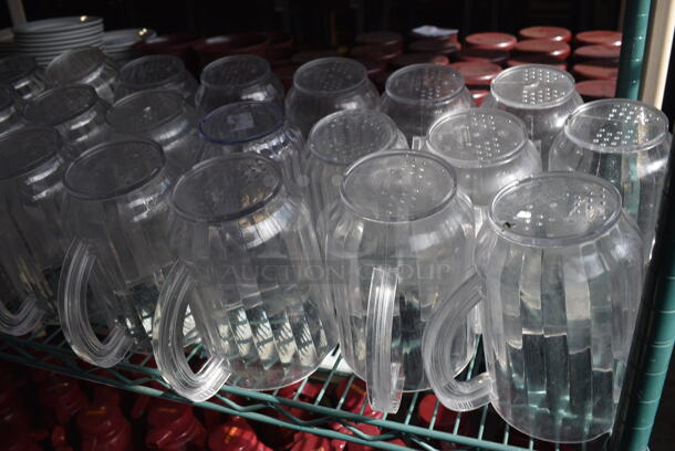 ALL ONE MONEY! Lot of 29 Clear Poly Pitchers! 7x5x8 - Image 4 of 5