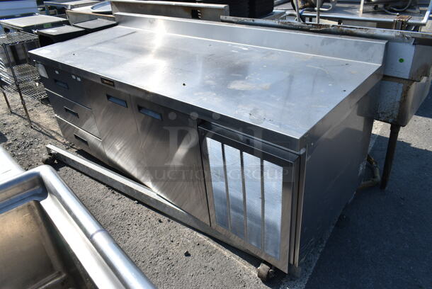 Delfield Stainless Steel Commercial Work Top Cooler w/ 2 Doors and 3 Drawers on Commercial Casters. Cannot Test - Unit Trips Breaker - Image 1 of 8