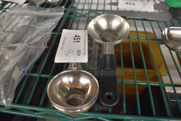 4 Various Stainless Steel Scoops. 8