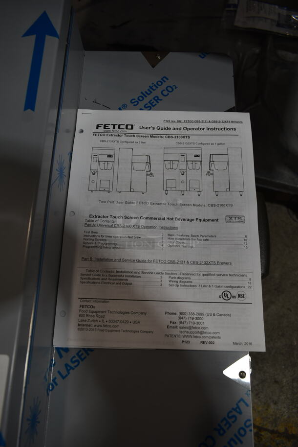 BRAND NEW SCRATCH AND DENT! Fetco CBS-2132-XTS E213251 XTS Series Stainless Steel Commercial Countertop Double Automatic Coffee Brewer w/ Hot Water Dispenser and 2 Metal Brew Baskets. Does Not Come w/ Servers. 200-240 Volts, 1 Phase.  - Image 8 of 10