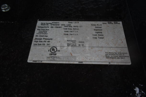 Norlake SELF CONTAINED 10'x14' Walk In Cooler Box w/ Compressor and Norlake CPB075DW 208-230 Volt, 1 Phase Condenser. Information Provided By The Consignor But Not Verified By PCI Auctions. Picture of the Unit Before Removal Is Included In the Listing. - Image 6 of 6