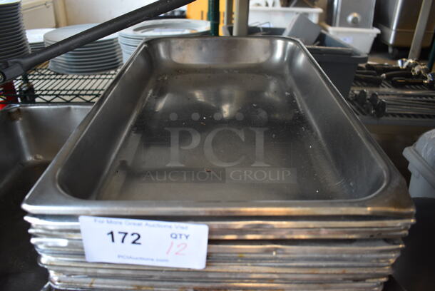 12 Stainless Steel Full Size Drop In Bins. 1/1x2.5. 12 Times Your Bid!