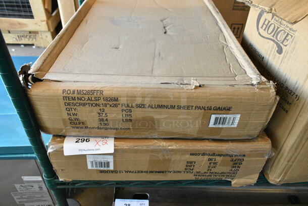 2 Box of 12 BRAND NEW SCRATCH AND DENT! Thunder Group ALSP 1826M 1/1 Full Size Bun / Sheet Pan - 26" x 18". 2 Times Your Bid!  - Image 2 of 4