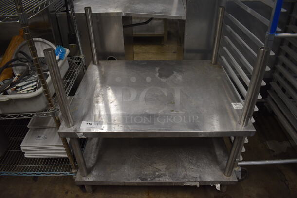 Stainless Steel Commercial Equipment Stand w/ Under Shelf on Commercial Casters. 36x29x38