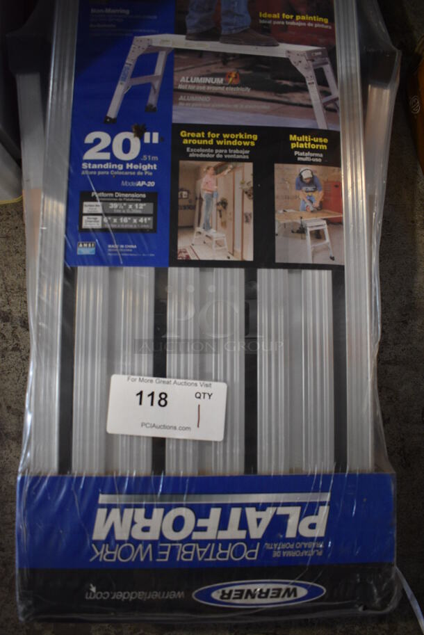 BRAND NEW! Werner Metal 20" High Standing Height Portable Work Platform - Image 4 of 4