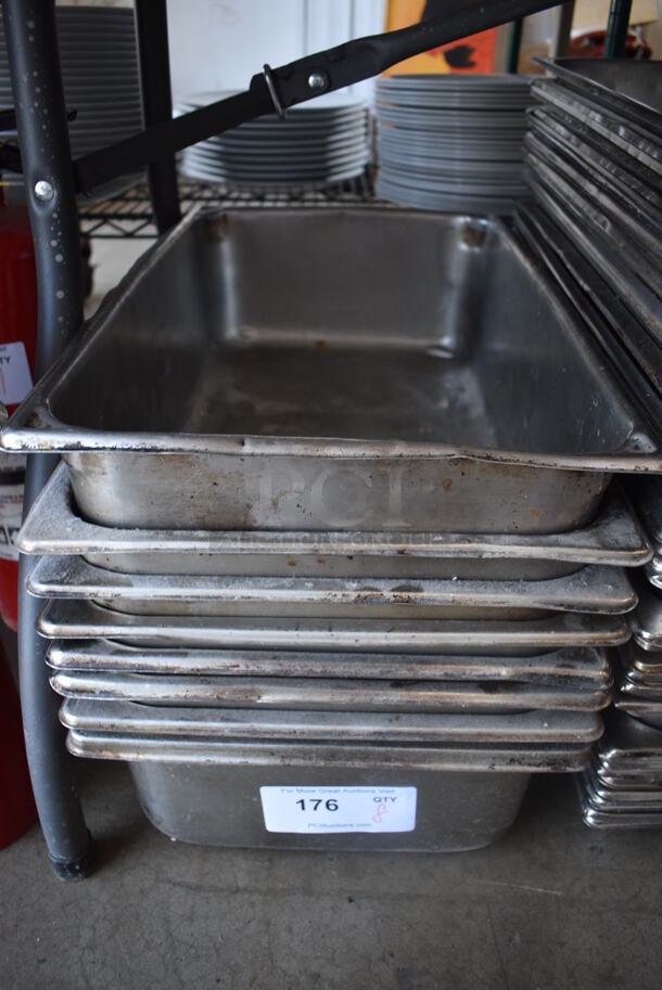 8 Stainless Steel Full Size Drop In Bins. 1/1x6. 8 Times Your Bid!