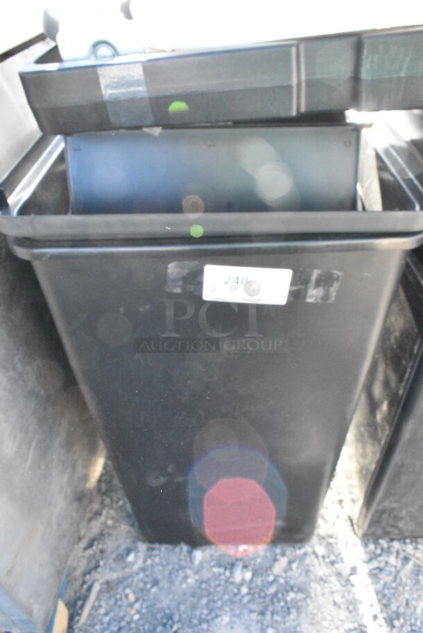 4 Various Black Poly Trash Cans Including 3 Lavex Slim Jim. 4 Times Your Bid!  - Image 2 of 4