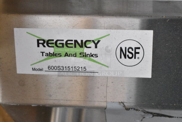 Regency 600S31515215 Stainless Steel Commercial 3 Bay Sink w/ Dual Drain Boards. No Legs. Bays 15x15x12. Drain Boards 13x16 - Image 8 of 8