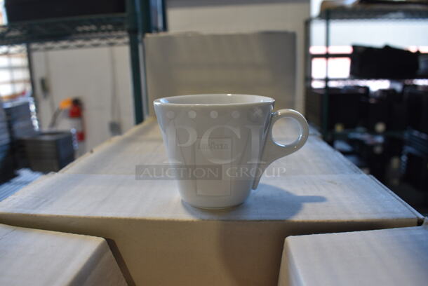9 Boxes of 12 BRAND NEW Lavazza White Ceramic Mugs. 3.5x2.5x2.5. 9 Times Your Bid!