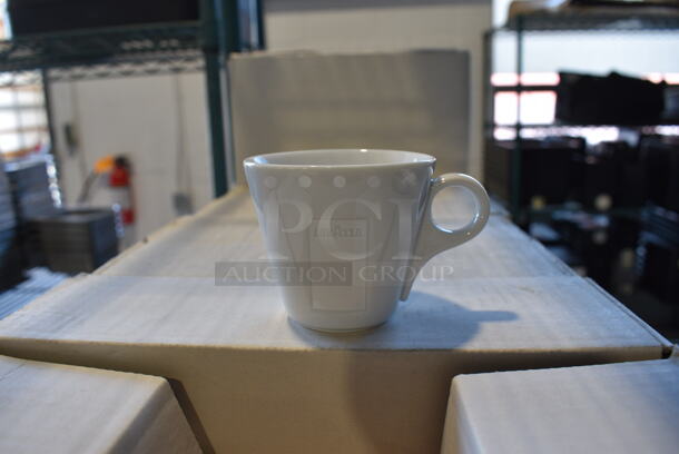 9 Boxes of 12 BRAND NEW Lavazza White Ceramic Mugs. 3.5x2.5x2.5. 9 Times Your Bid! - Image 1 of 4