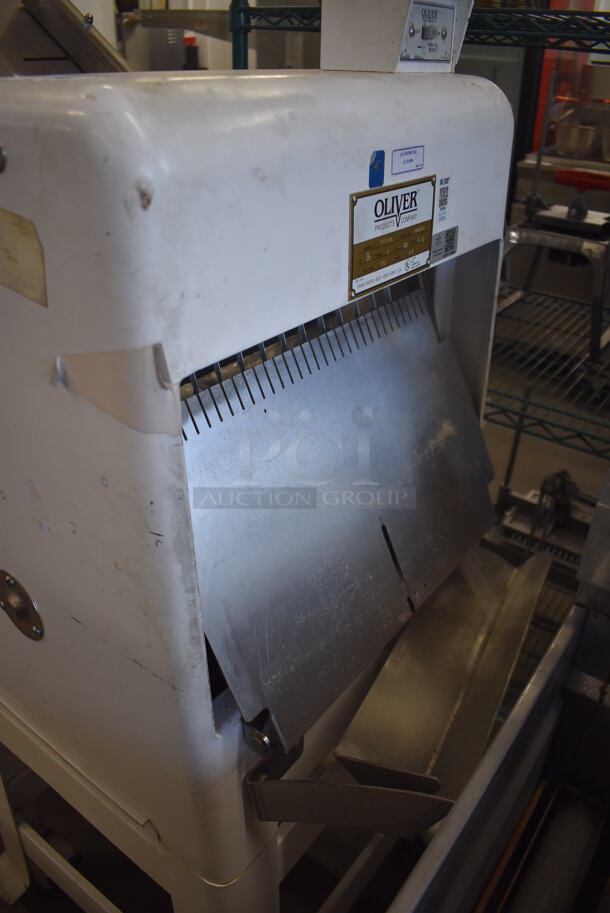 Oliver 797-32-NC Metal Commercial Floor Style Bread Loaf Slicer on Commercial Casters. 115 Volts, 1 Phase. 20x46x57. Tested and Working! - Image 3 of 8