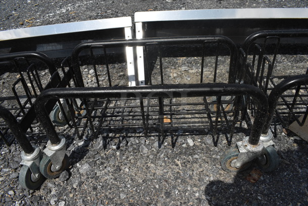 3 Black Wire Baskets on Commercial Casters. 19.5x10.5x10. 3 Times Your Bid! - Image 2 of 3