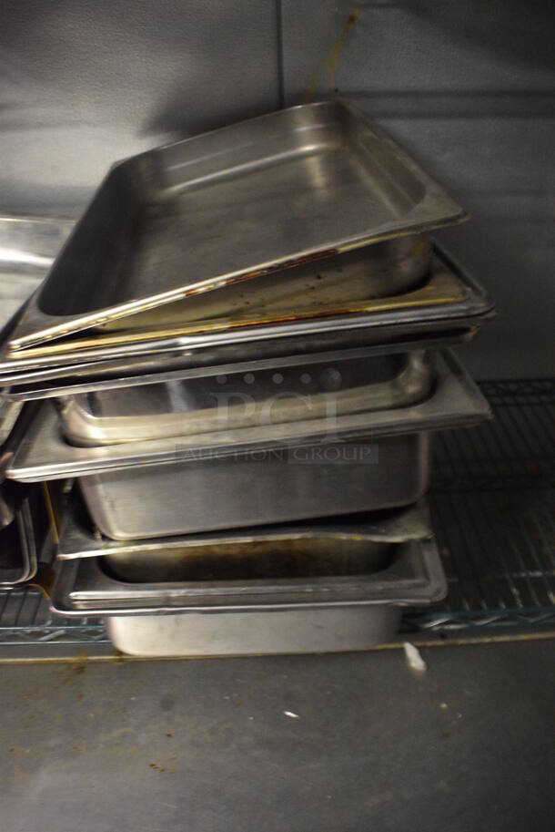 ALL ONE MONEY! Lot of 3 Chafing Dishes, 9 Drop Ins and 11 Lids. Includes 24x14x10. (kitchen) - Image 4 of 4