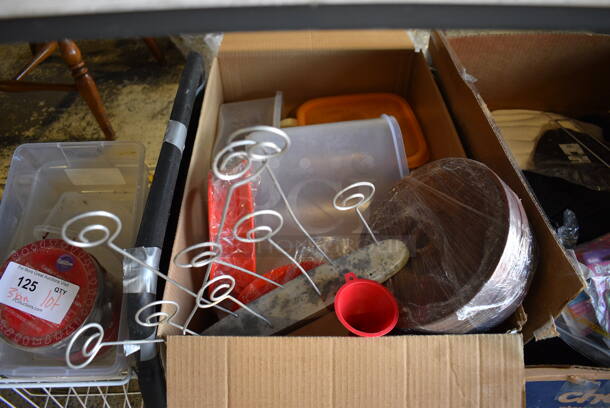 ALL ONE MONEY! Lot of 3 Bins of Various Items Including Aprons and Various Items - Image 3 of 4