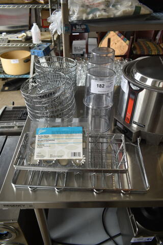 ALL ONE MONEY! Lot of Various Items Including Metal Wire Bread Baskets and Poly Cylindrical Bins