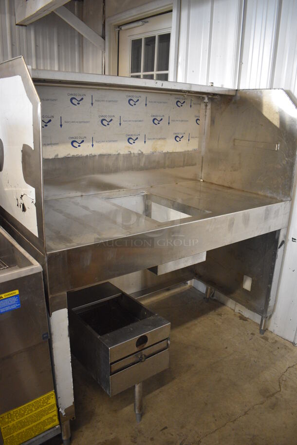 Stainless Steel Commercial Work Station w/ Side Splash Guards and Basin. 55x30x60