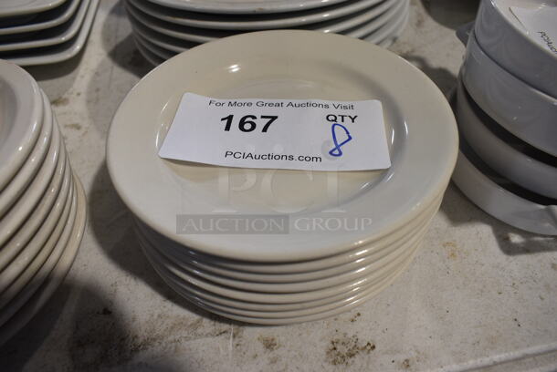8 White Ceramic Plates. 6.5x6.5x1. 8 Times Your Bid!