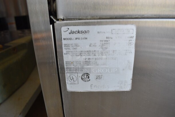 Jackson Model JPX-300H Stainless Steel Commercial Undercounter Dish Washer w/ 2 Blue Poly Dish Caddies and 1 Blue Poly Silverware Caddy. 208/203 Volts, 1 Phase. 24x24x33.5. - Image 4 of 8