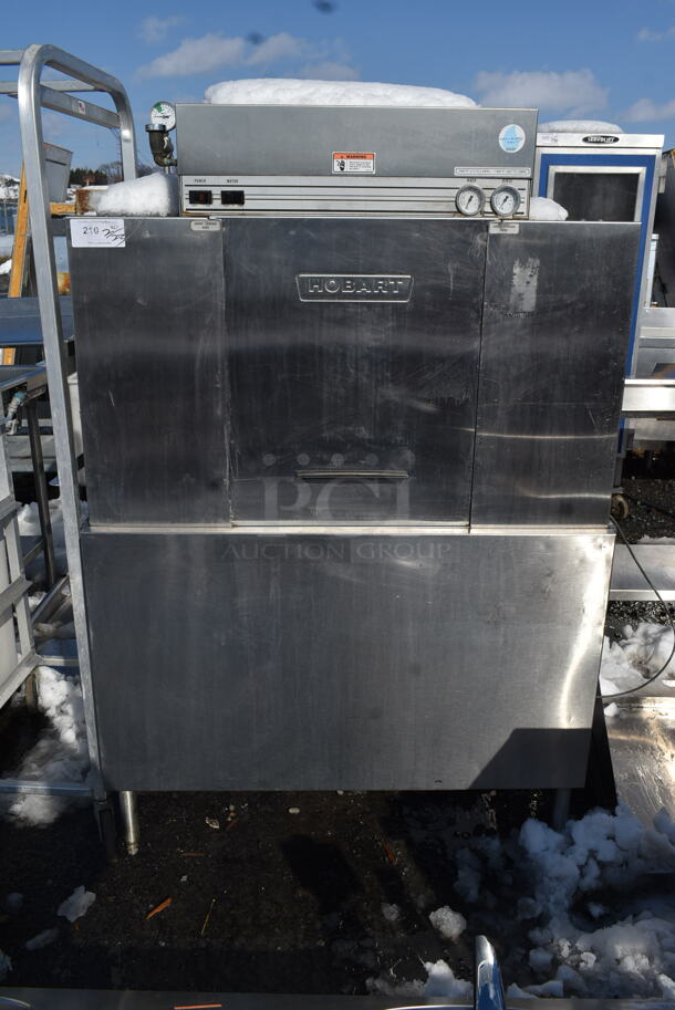 Hobart C44AW Stainless Steel Commercial Conveyor Dishwasher. 208 Volts, 3 Phase. 