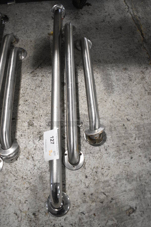 3 Stainless Steel Wall Mount Grab Bars. 18", 24", 36". 3 Times Your Bid! - Image 2 of 4