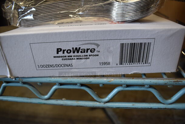 BRAND NEW Box of 36 ProWare 15958 Windsor MW Bouillon Spoons. 6" - Image 2 of 2