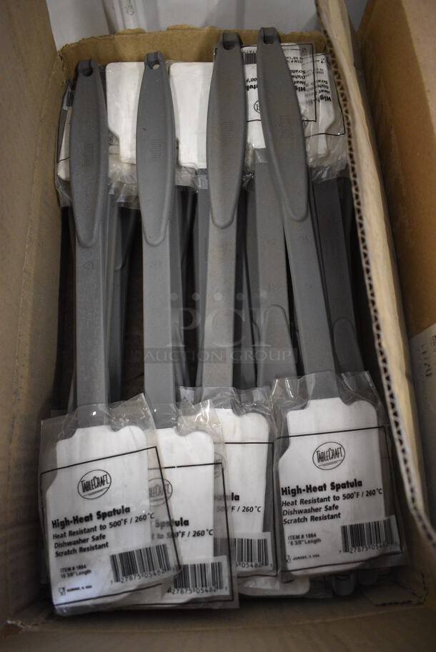 ALL ONE MONEY! Lot of 27 BRAND NEW IN BOX! Gray and White Poly High Heat Spatulas. 16