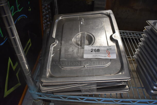 8 Stainless Steel 1/2 Size Drop In Bin Lids. 8 Times Your Bid! - Image 1 of 2