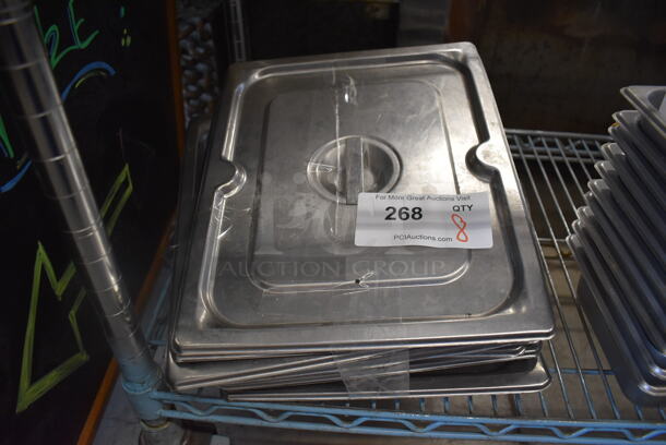 8 Stainless Steel 1/2 Size Drop In Bin Lids. 8 Times Your Bid!