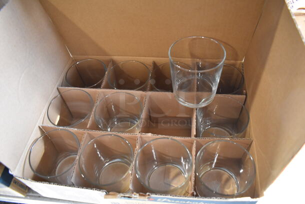2 Boxes of 12 BRAND NEW Pasabahce Bistro Beverage Glasses. Missing 6 Glasses. 3.5x3.5x3.5. 2 Times Your Bid! - Image 4 of 6