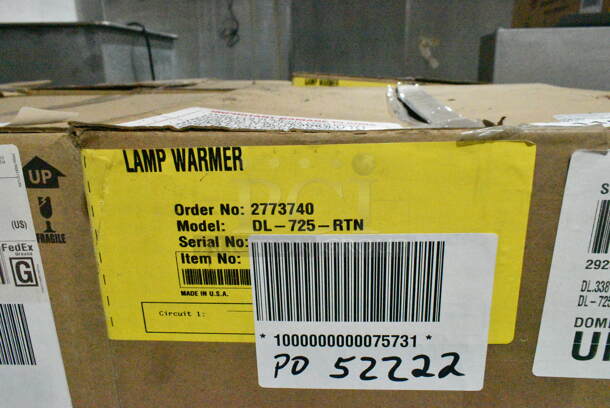 3 BRAND NEW IN BOX! Hatco DL-725-RTN 69 1/2" Ceiling Mount Heat Lamp w/ Retractable Cord - Lower Switch, Bold Black. 120 Volts, 1 Phase. 3 Times Your Bid!  - Image 3 of 5