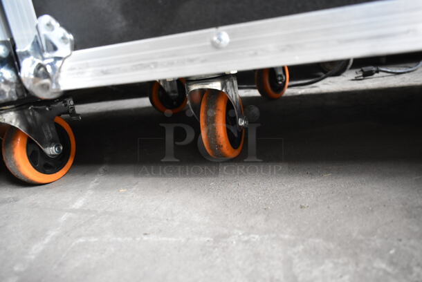 New Image Entertainment NIE Black Metal Hard Case on Commercial Casters. - Image 3 of 4