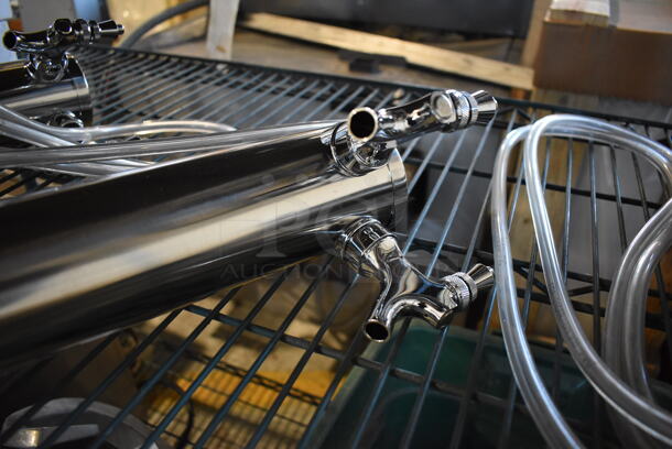 BRAND NEW! Stainless Steel Commercial 2 Head Beer Tower. 5x7x14 - Image 2 of 3
